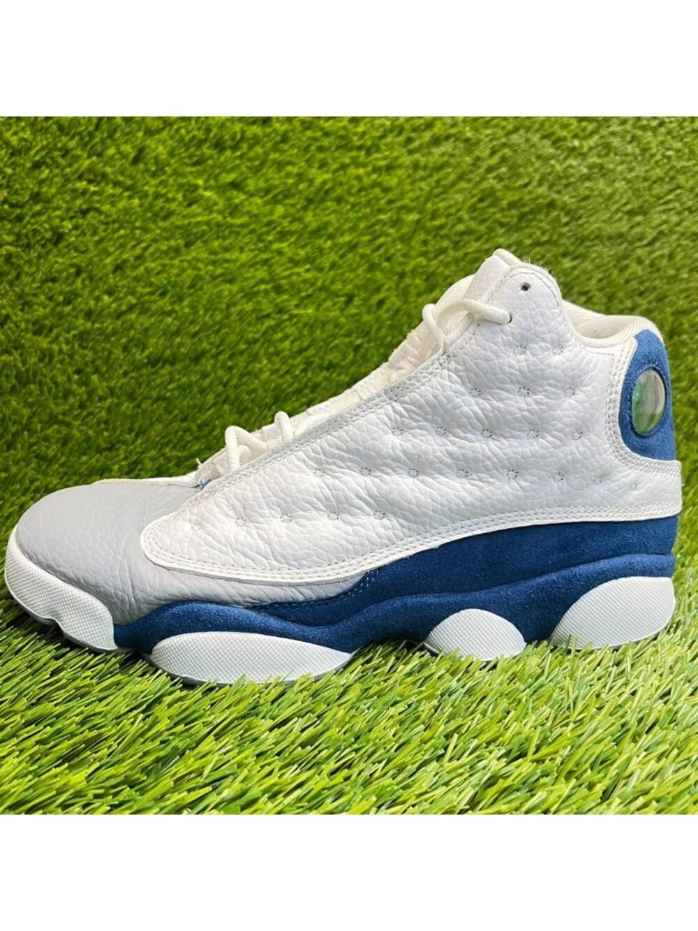 Nike Air Jordan 13 Retro Boys Size 7Y White Blue Gray Basketball Shoes Sneakers